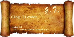 Ging Tivadar névjegykártya